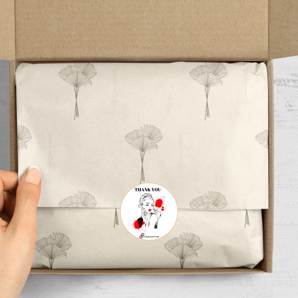 Thank You Stickers With Fashion Girl Design for Packaging Order